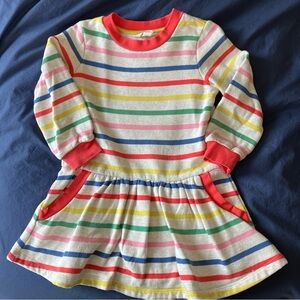 Mini Boden Cozy Striped Sweatshirt Dress - Size 4-5 Years
